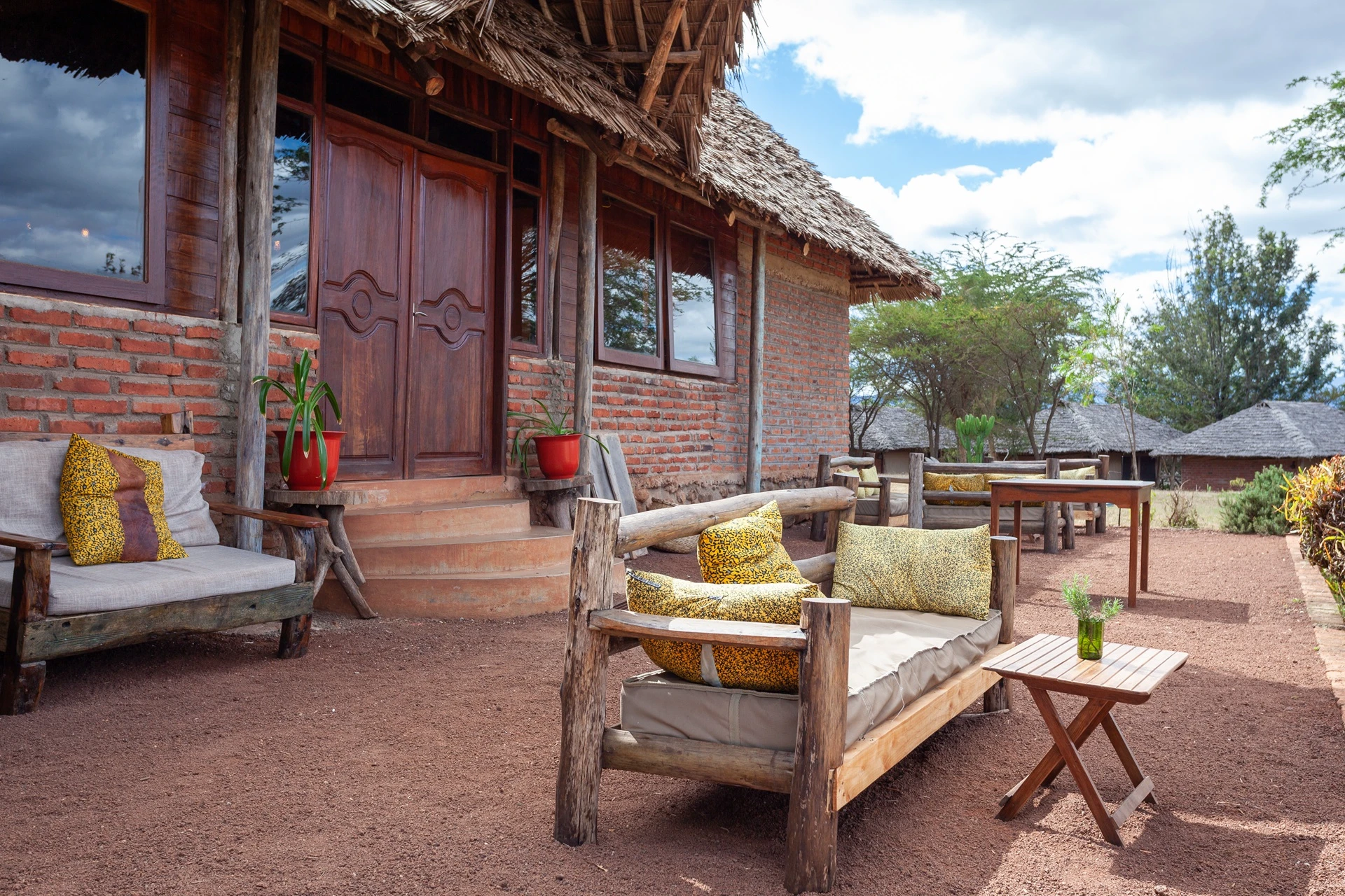 Karatu Lodge exterior patio lounge seating