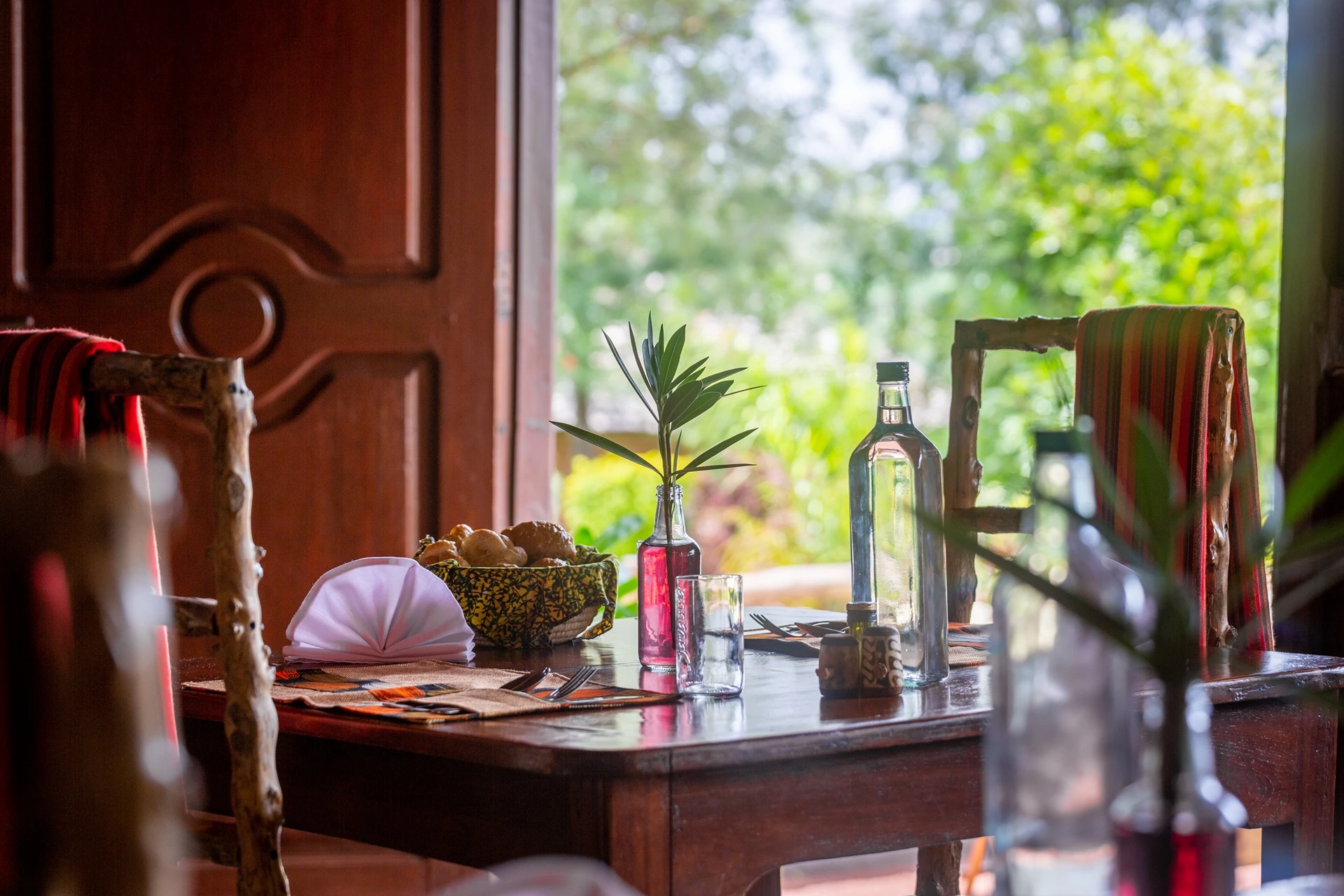 Karatu Lodge restaurant table setting detail