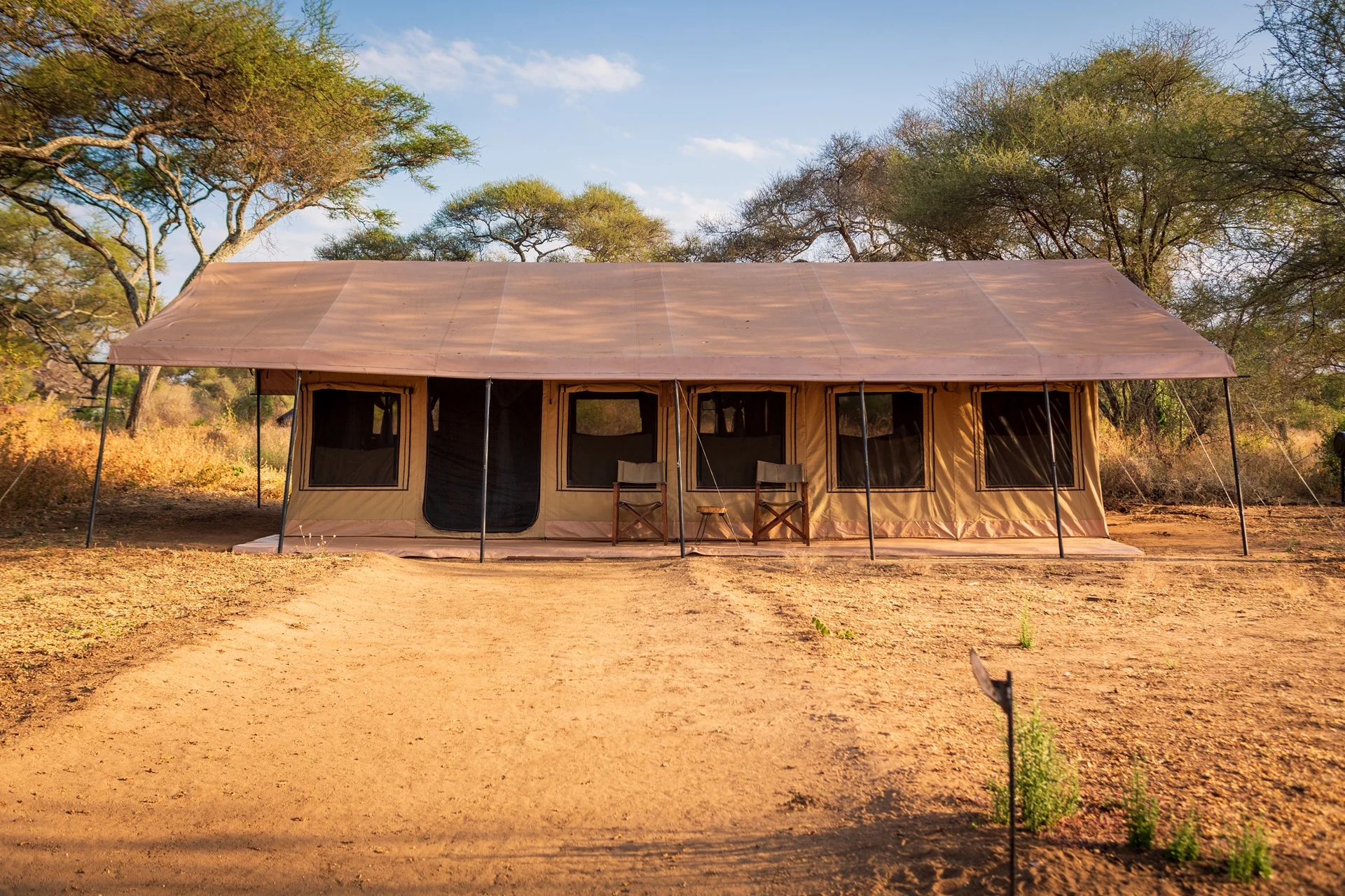 Spacious family safari tent exterior